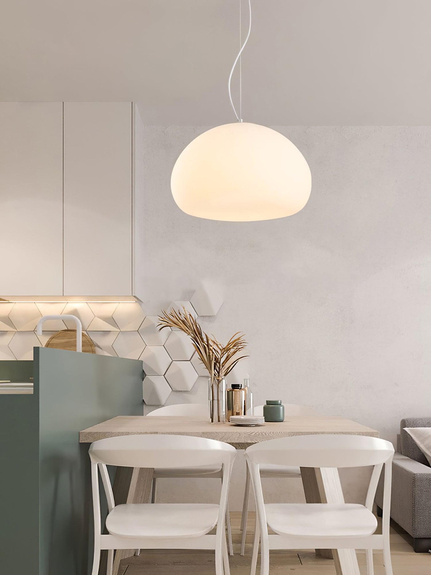 Suspension Steamed Bun - Éclairage Moderne en Verre pour Une Ambiance Chaleureuse