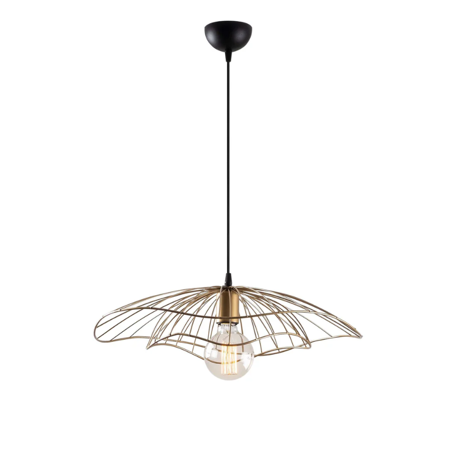 Suspension Pétale Dorée – Luminaire Élégant au Design Floral