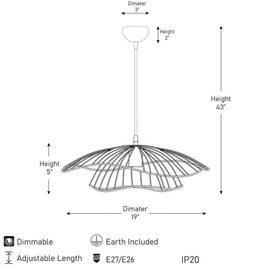 Suspension Pétale Dorée – Luminaire Élégant au Design Floral