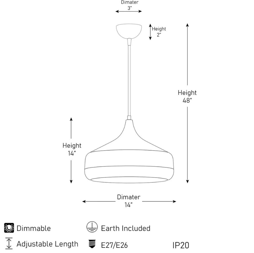 Suspension Midnight Gloss – Luminaire Élégant au Design Contemporain