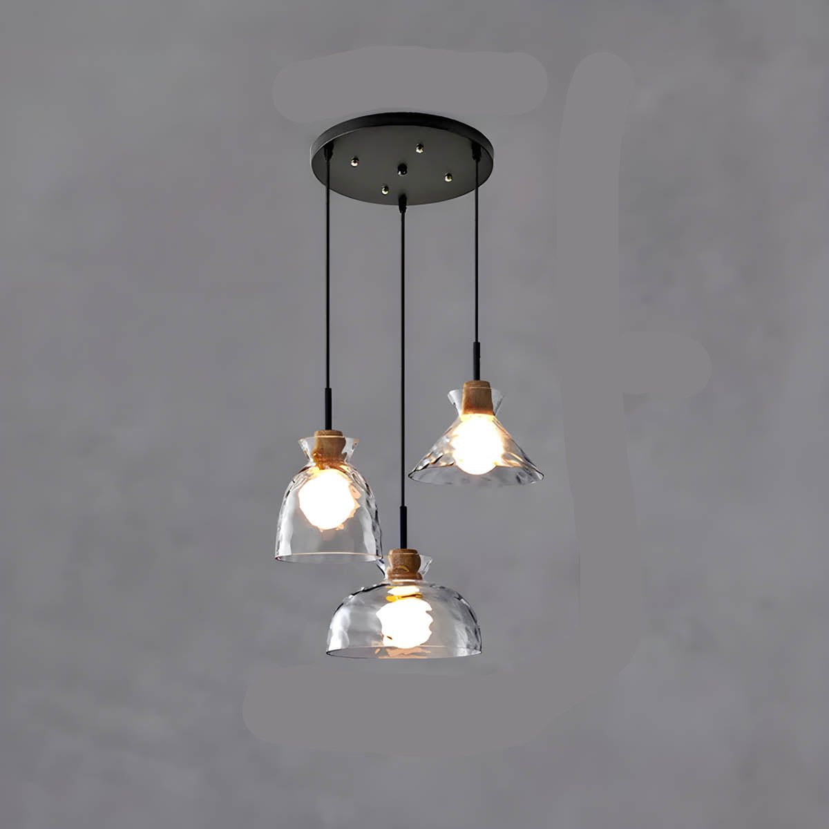 Suspension en Verre TOKYO – Lustre Minimaliste avec 1 ou 3 Têtes