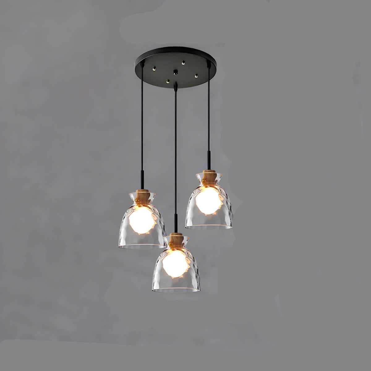 Suspension en Verre TOKYO – Lustre Minimaliste avec 1 ou 3 Têtes