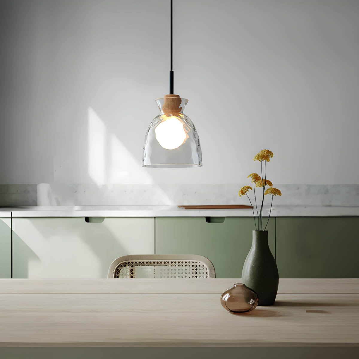 Suspension en Verre TOKYO – Lustre Minimaliste avec 1 ou 3 Têtes