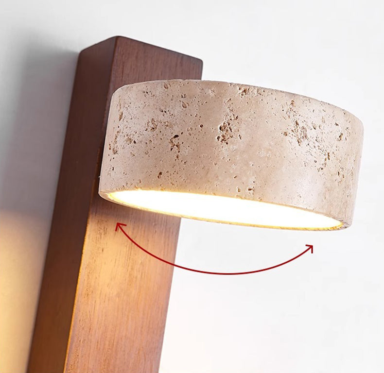 Applique Murale Wabi Sabi – Éclairage Minimaliste en Pierre et Bois