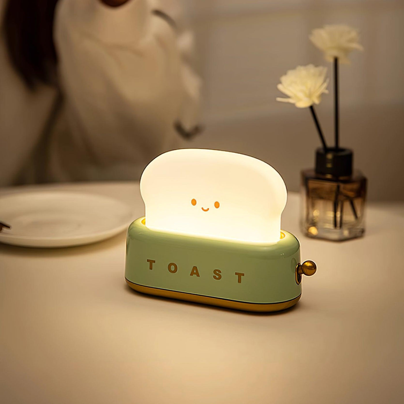 Lampe de Nuit Toaster – Luminaire Décoratif et Portable avec Batterie Rechargeable