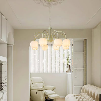 Chandelier Tulip Matcha – Design Élégant Inspiré des Fleurs de Tulipe et de la Couleur Matcha