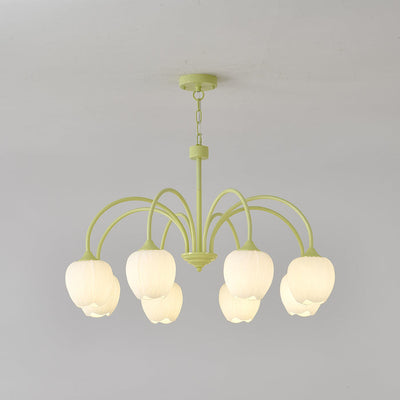 Chandelier Tulip Matcha – Design Élégant Inspiré des Fleurs de Tulipe et de la Couleur Matcha