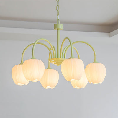 Chandelier Tulip Matcha – Design Élégant Inspiré des Fleurs de Tulipe et de la Couleur Matcha