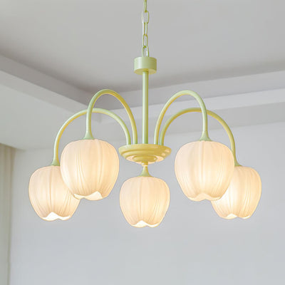 Chandelier Tulip Matcha – Design Élégant Inspiré des Fleurs de Tulipe et de la Couleur Matcha