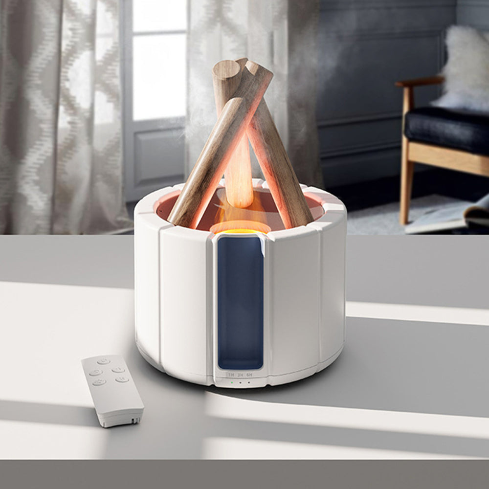 Lampe de Table Multifonctionnelle avec Humidificateur et Diffuseur d'Aromathérapie – Effet Flamme
