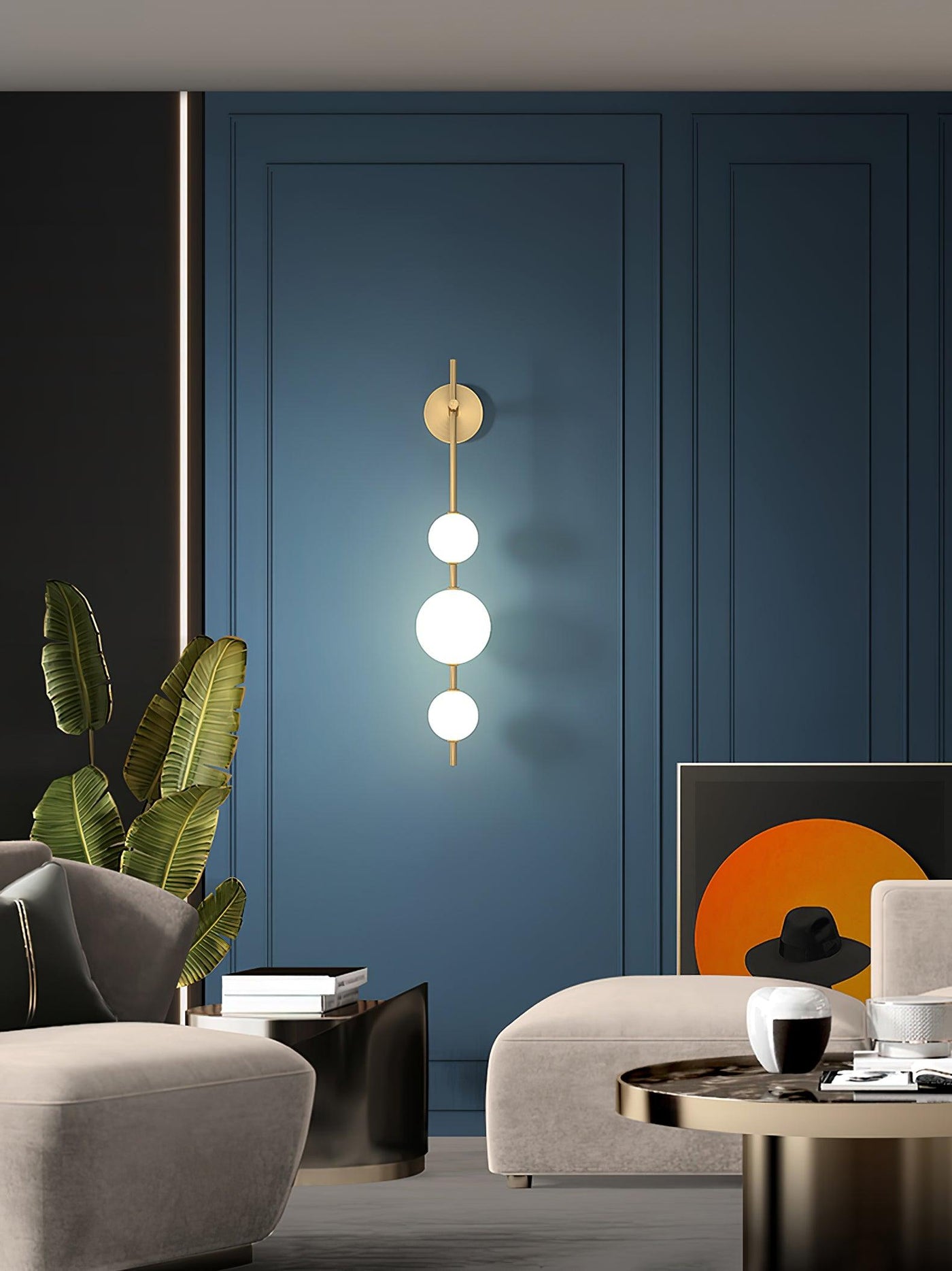 Applique Murale Verticale en Globe de Verre – Éclairage Élégant et Moderne