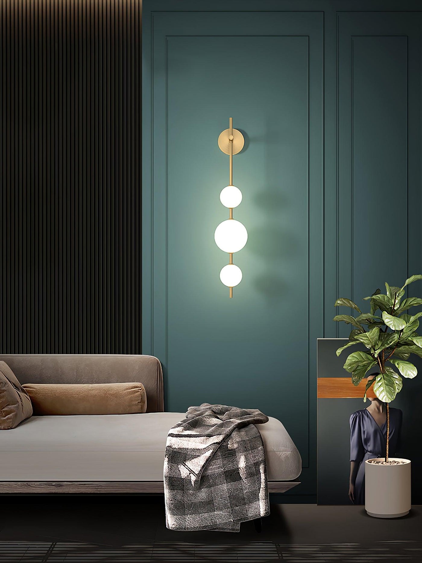 Applique Murale Verticale en Globe de Verre – Éclairage Élégant et Moderne