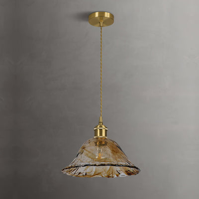 Suspended Vintage Brown Glass Pendant Light – Élégance Classique
