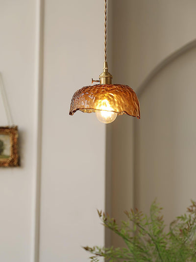 Suspended Vintage Brown Glass Pendant Light – Élégance Classique