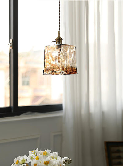 Suspended Vintage Brown Glass Pendant Light – Élégance Classique