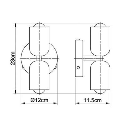 Éclairage mural moderne avec 2 ampoules – Design directionnel, disponible en plusieurs couleurs