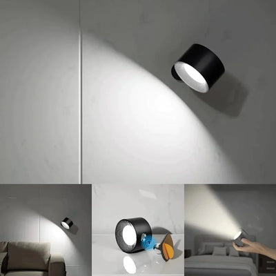 Lampe Murale 360° Sans Fil - LED Rechargeable et Rotative avec Commande Tactile