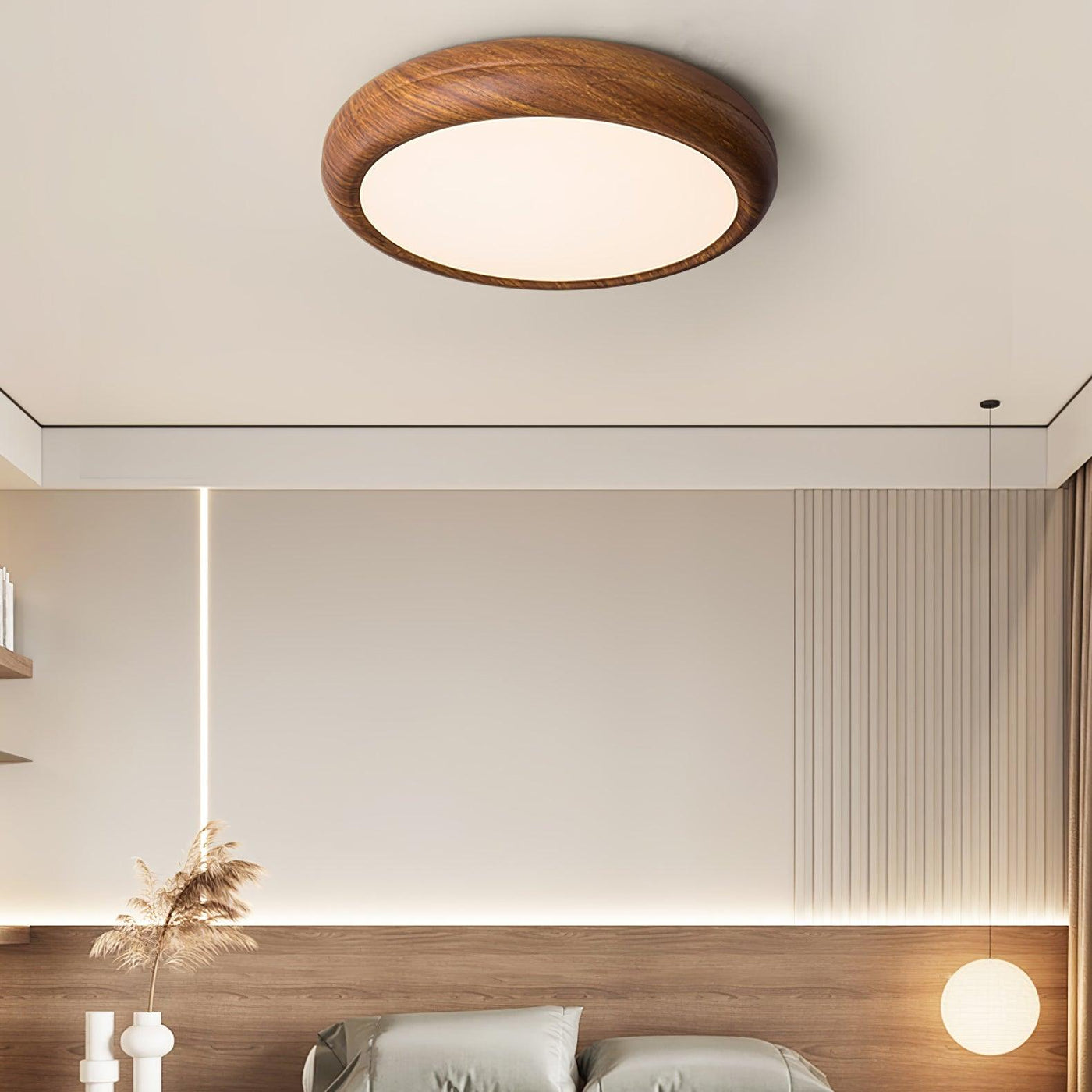 Plafonnier Rond en Bois et Acrylique – Élégance Moderne et Raffinée pour Votre Intérieur