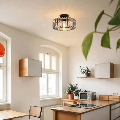 Lampe de Plafond Élégante – Design Cage à Oiseaux, Éclairage Chaleureux E26