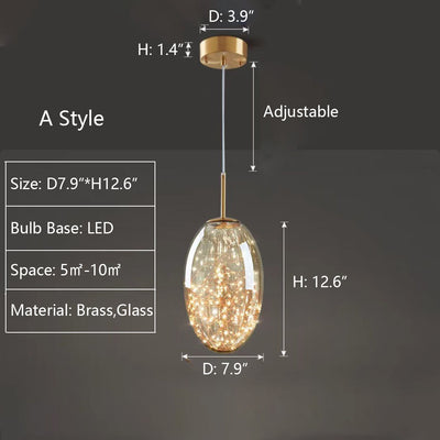 Suspension Moderne en Verre et Laiton – Éclairage Élégant pour Salon et Cuisine