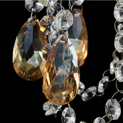 Abat-jour en Rattan et Cristal - Éclairage LED Élégant, Idéal pour Salon, Cuisine, ou Terrasse