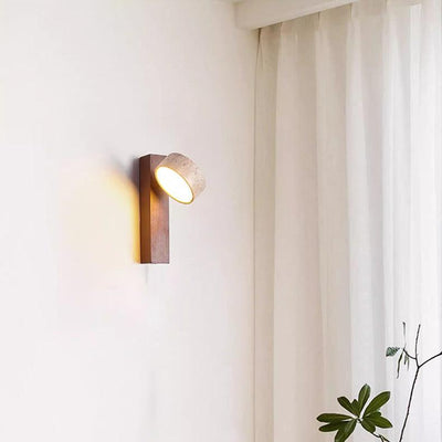 Applique Murale Wabi Sabi – Éclairage Minimaliste en Pierre et Bois