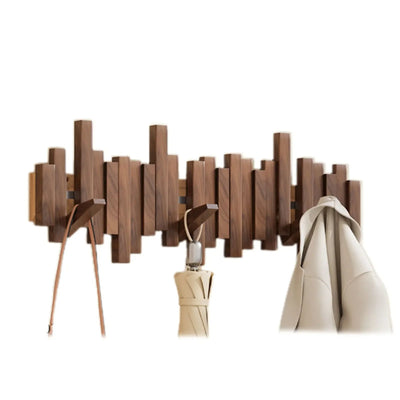 Porte-Manteau Mural FlexiHook – Design Moderne avec Crochets Repliables Magnétiques en Bois