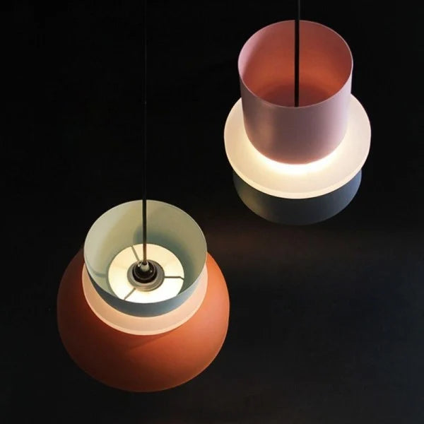 Suspension Nordic Macaron - Design Scandic en Aluminium et Acrylique, Ampoule E27, Idéale pour Cuisine et Salon
