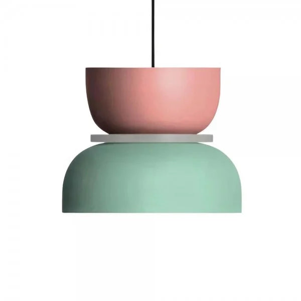 Suspension Nordic Macaron - Design Scandic en Aluminium et Acrylique, Ampoule E27, Idéale pour Cuisine et Salon