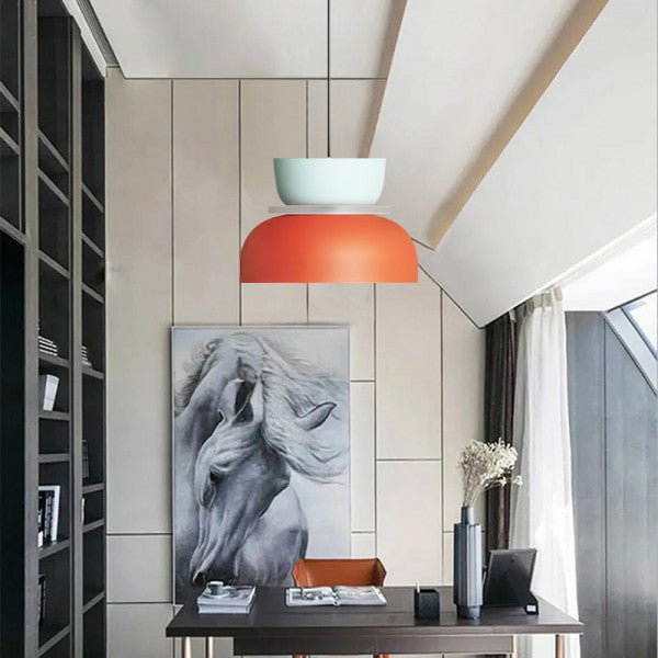 Suspension Nordic Macaron - Design Scandic en Aluminium et Acrylique, Ampoule E27, Idéale pour Cuisine et Salon