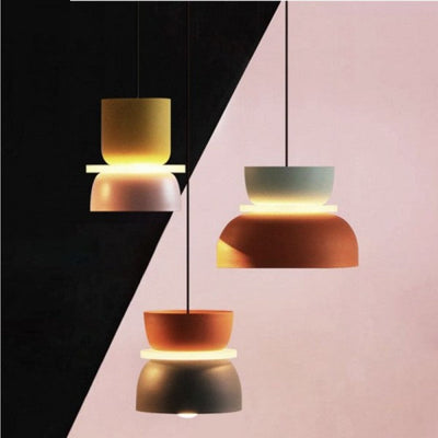 Suspension Nordic Macaron - Design Scandic en Aluminium et Acrylique, Ampoule E27, Idéale pour Cuisine et Salon