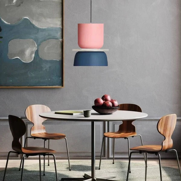 Suspension Nordic Macaron - Design Scandic en Aluminium et Acrylique, Ampoule E27, Idéale pour Cuisine et Salon
