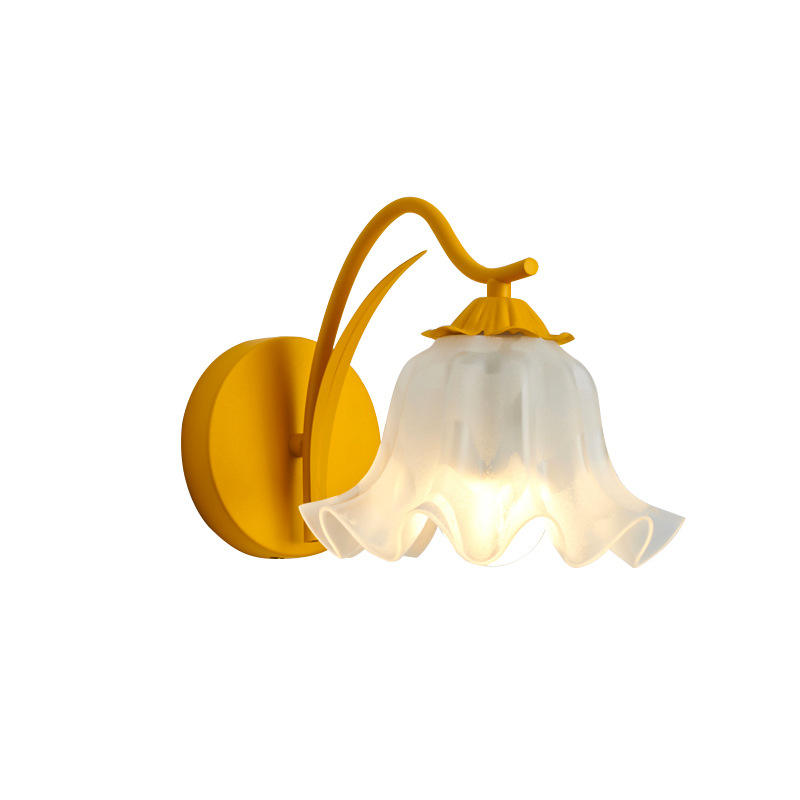 Lampe Murale Jardin Fleuri Retro Française - Applique Murale Élégante en Métal et Acrylique