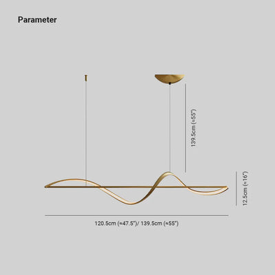 Suspension Whisper Linear - Lampe Moderne en Métal et Acrylique avec LED Intégrée