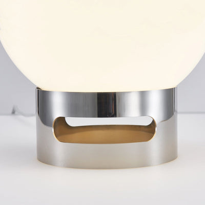 Lampe de Table French Opal Bauhaus - Éclairage Moderne en Verre et Acier Inoxydable