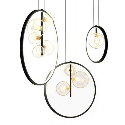 Suspension Industrielle en Verre – Lampe Cage Vintage Métal Élévée