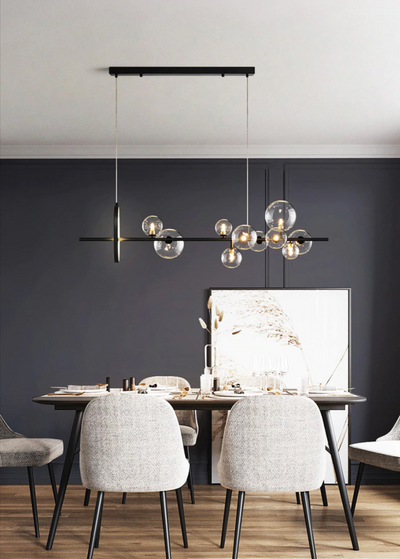 Chandelier Transparent en Verre - Design Unique en Forme de Bulles pour un Intérieur Moderne
