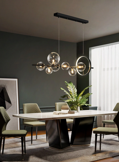Chandelier Transparent en Verre - Design Unique en Forme de Bulles pour un Intérieur Moderne