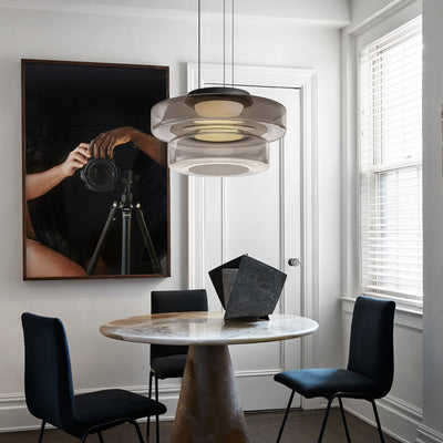 Suspension Lune en Verre - Éclairage Élégant et Modulaire pour Votre Intérieur