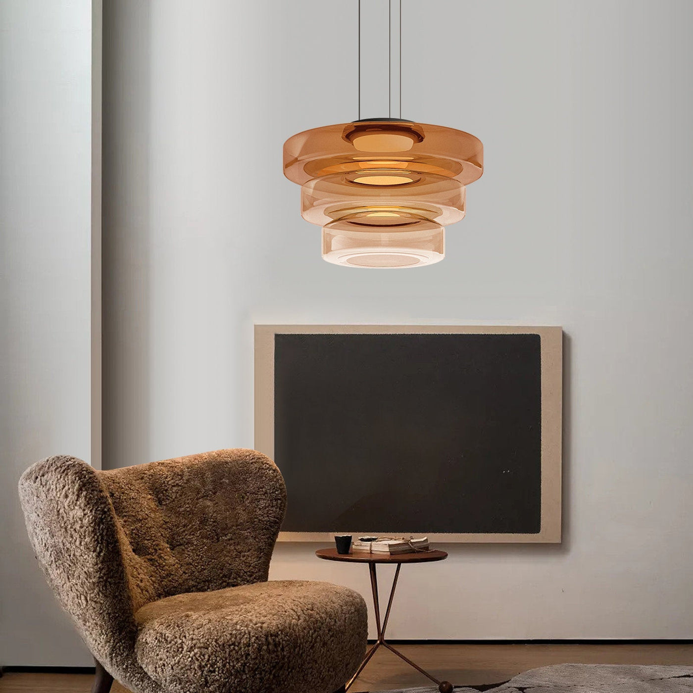 Suspension Lune en Verre - Éclairage Élégant et Modulaire pour Votre Intérieur