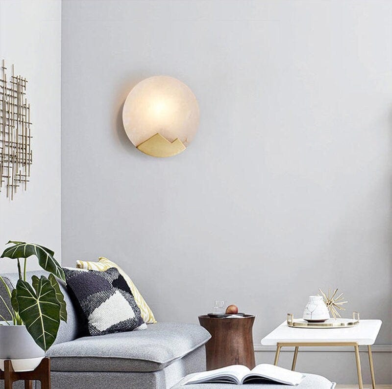 Applique Murale LED Nordic Minimalist - Lampe en Marmor et Laiton avec Dimmer