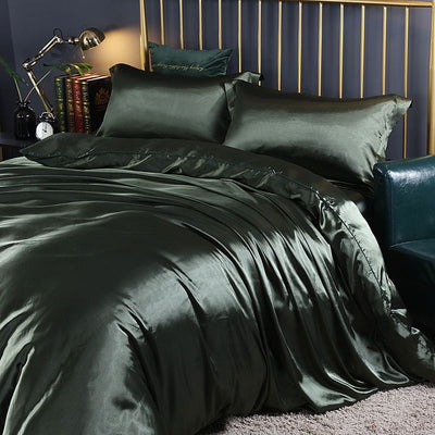 LuxeSoft - Set de Lit en Satin et Soie (4 Pièces)