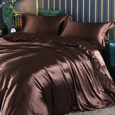 LuxeSoft - Set de Lit en Satin et Soie (4 Pièces)