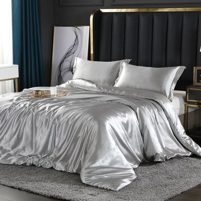 LuxeSoft - Set de Lit en Satin et Soie (4 Pièces)