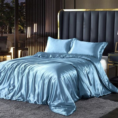LuxeSoft - Set de Lit en Satin et Soie (4 Pièces)