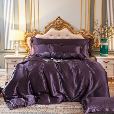 LuxeSoft - Set de Lit en Satin et Soie (4 Pièces)