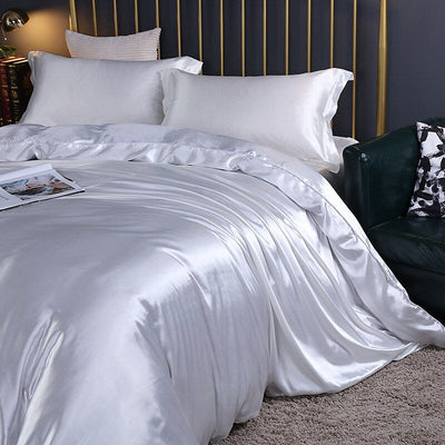 LuxeSoft - Set de Lit en Satin et Soie (4 Pièces)