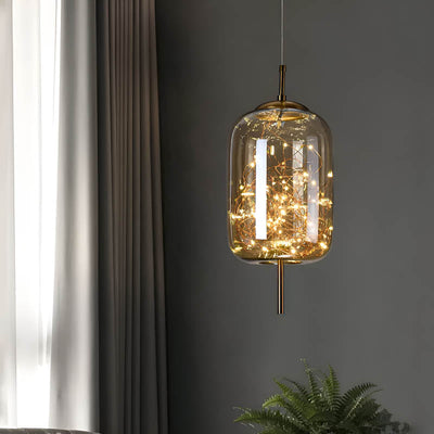 Lampe Suspendue Essence - Élégance Moderne avec Verre Brun et Éclairage LED