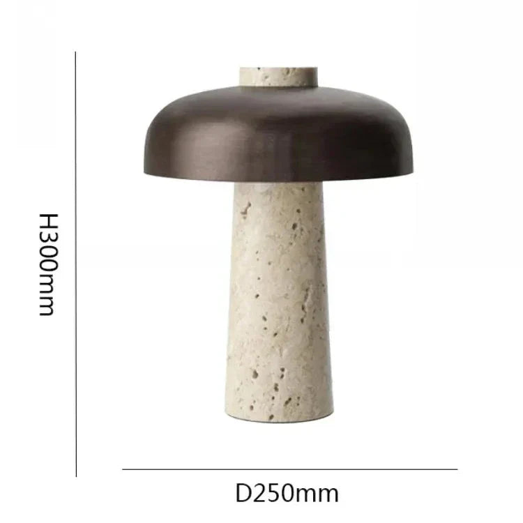 Lampe de Table Natural Travertine – Élégance Naturelle en Pierre, Design Wabi Sabi