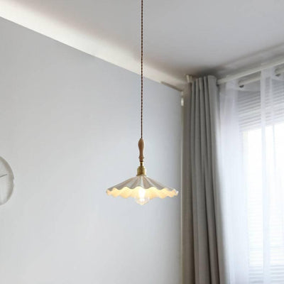 Suspension Cuisine Design en Céramique – Lampe Pendante Moderne avec Détail en Bois